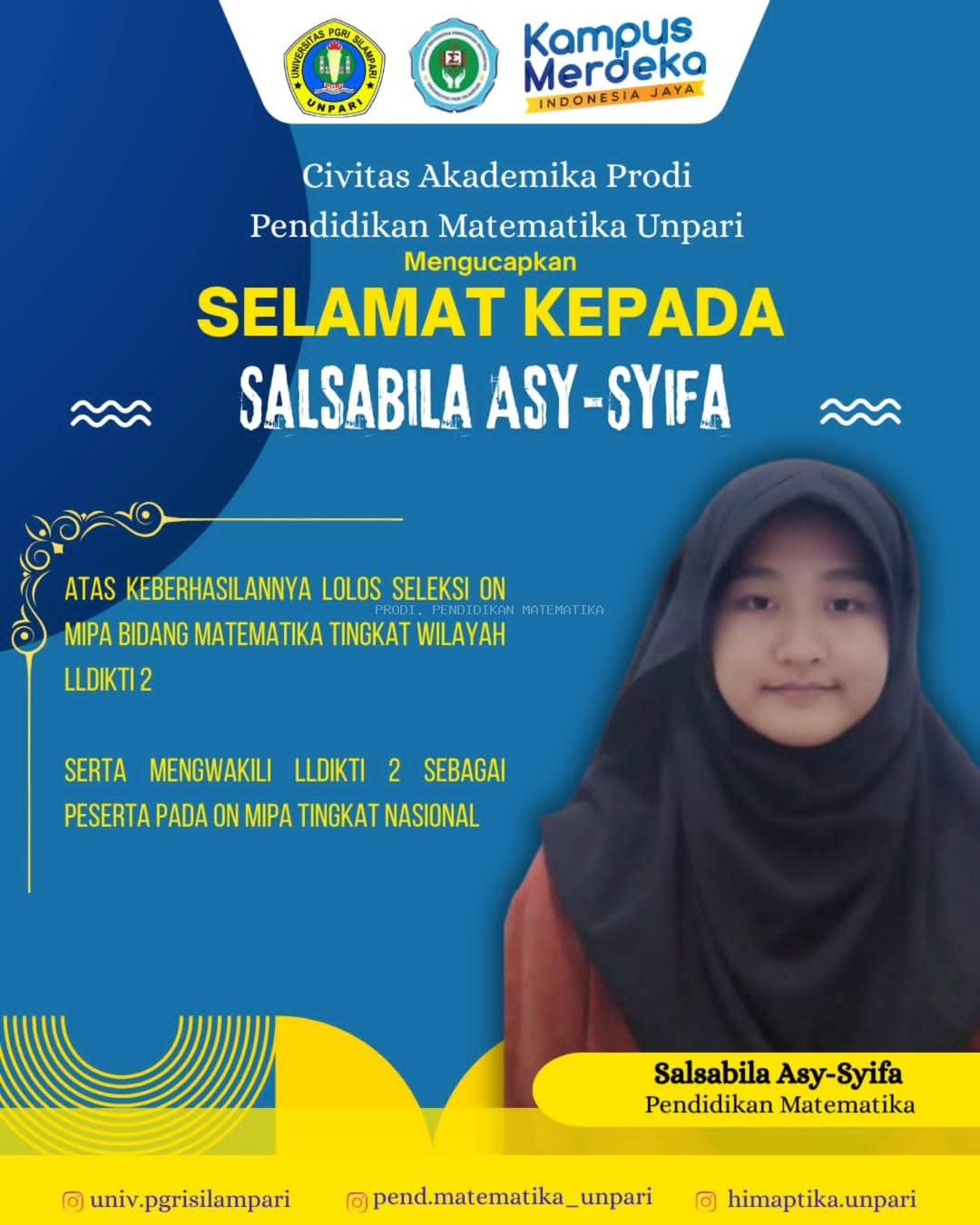 Prodi Pendidikan Matematika Universitas PGRI silampari berhasil meraih 2 besar LLDikti II dan kini melangkah ke ON MIPA Nasional